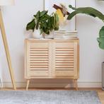 vidaXL Kastdeuren met lamellen 2 st 39,5x29,5 cm massief, Verzenden, Nieuw