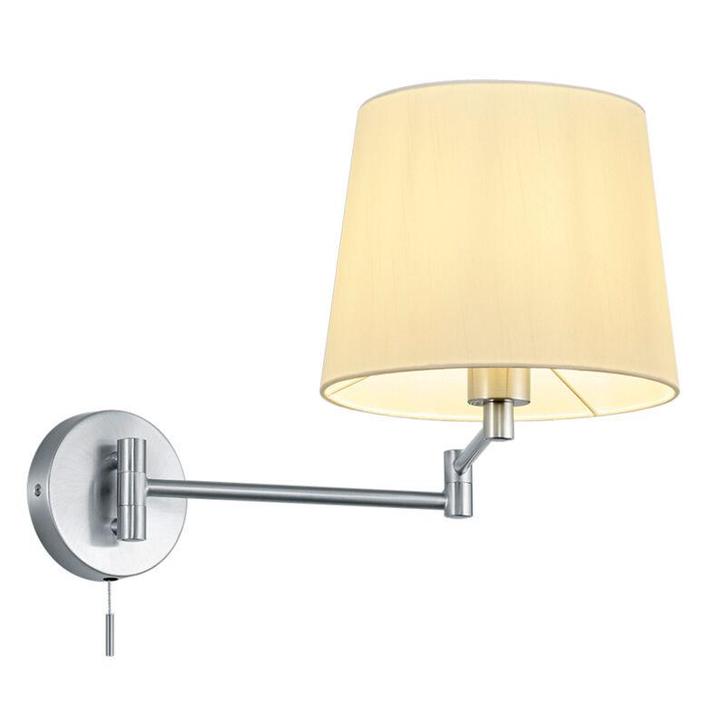 Nikkelen wandlamp klassiek, Niva, met trekschakelaar, Huis en Inrichting, Lampen | Wandlampen, Nieuw, Stof, Ophalen of Verzenden