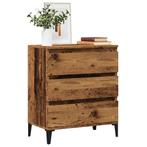 vidaXL Dressoir 60x35x70 cm bewerkt hout oud houtkleurig, Huis en Inrichting, Kasten | Dressoirs, Verzenden, Nieuw, Overige houtsoorten