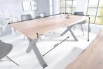 Massief houten eettafel MAMMUT NATURE 160cm acacia X-frame, Nieuw, Ophalen of Verzenden