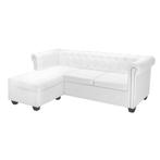 vidaXL Chesterfield bank L-vormig kunstleer wit, Verzenden, Nieuw, Leer