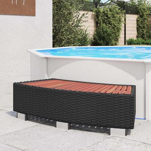 vidaXL Spatrap 92x45x25 cm poly rattan zwart, Tuin en Terras, Zwembad-toebehoren, Nieuw, Verzenden