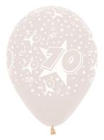 Ballonnen Number 70 Stars Crystal Clear 30cm 25st, Verzenden, Nieuw
