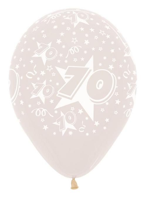 Ballonnen Number 70 Stars Crystal Clear 30cm 25st, Hobby en Vrije tijd, Feestartikelen, Nieuw, Verzenden