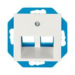 Modular Jack 30° 2-voudig met Centraalplaat V1/J1 serie, Ophalen of Verzenden, Nieuw