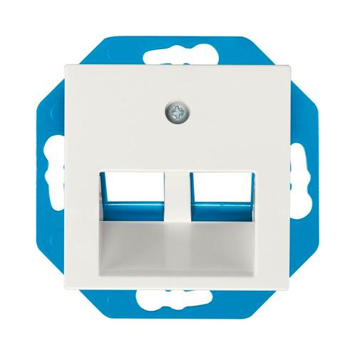 Modular Jack 30° 2-voudig met Centraalplaat V1/J1 serie, Doe-het-zelf en Verbouw, Elektra en Kabels, Nieuw, Ophalen of Verzenden