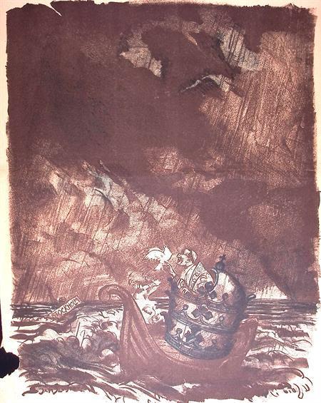 Paus Benedictus XV roept op naar vrede op spotprent, Antiek en Kunst, Kunst | Litho's en Zeefdrukken, Verzenden