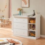 Luiercommode Beldinupp wit 3 lades en 3 open vakken [en.casa, Huis en Inrichting, Kasten | Dressoirs, Verzenden, Nieuw