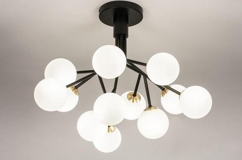 Rietveld Plafondlampen - Wit, Zwart, Goud - Glas, Metaal, Huis en Inrichting, Lampen | Plafondlampen, Verzenden