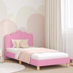 vidaXL Bedframe voor kinderen met hoofdbord Roze 90 x 190 cm, Verzenden, Nieuw, Stof