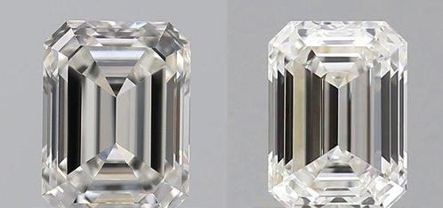 2 pcs Diamant  (Natuurlijk)  - 1.02 ct - Smaragd - G - VVS1, Sieraden, Tassen en Uiterlijk, Edelstenen