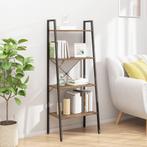 vidaXL Ladderrek met 4 schappen 56x35x140 cm donkerbruin en, Huis en Inrichting, Kasten | Boekenkasten, Verzenden, 100 tot 150 cm