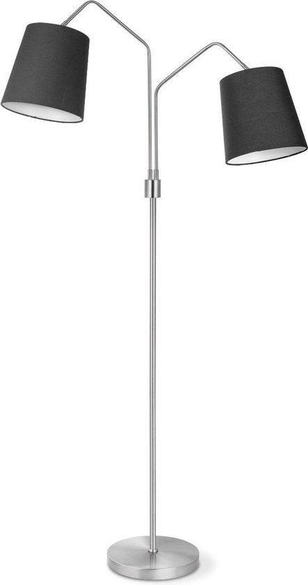 Home sweet home vloerlamp Flint 2 lichts - wit / mat staal, Huis en Inrichting, Lampen | Hanglampen, Nieuw, Verzenden