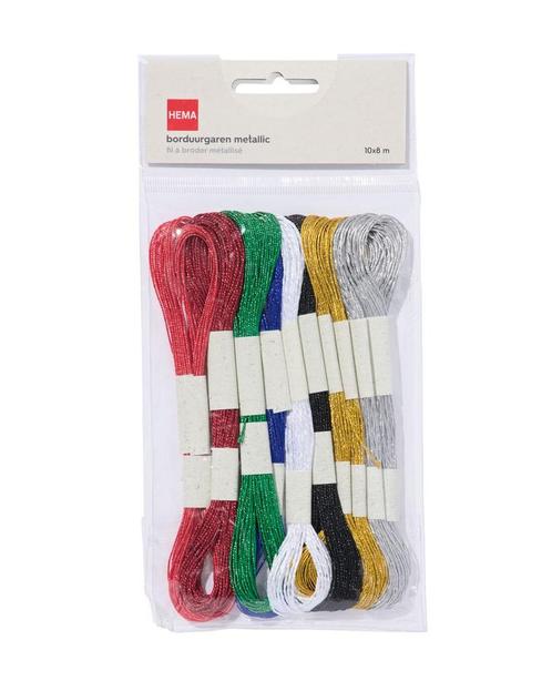 HEMA Borduurgaren metallic 8m - 10 stuks, Hobby en Vrije tijd, Breien en Haken, Nieuw, Verzenden