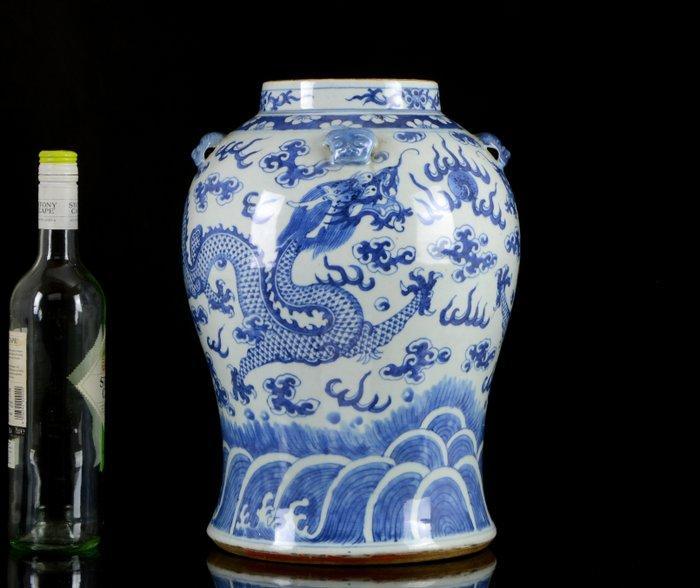 Een grote (36,8 cm) Chinese blauw-witte Dragon-pot -, Antiek en Kunst, Antiek | Overige Antiek