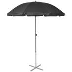Ligbedden met parasol aluminium zwart (Stoelen), Nieuw, Verzenden