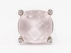 Ring - 18 karaat Witgoud Quartz - Diamant, Nieuw