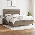 vidaXL Boxspring met matras stof taupe 180x200 cm, Huis en Inrichting, Eenpersoons, Verzenden, Nieuw, 80 cm