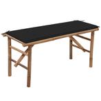 vidaXL Tuinbank inklapbaar met kussen 118 cm bamboe, Verzenden, Nieuw, Hout
