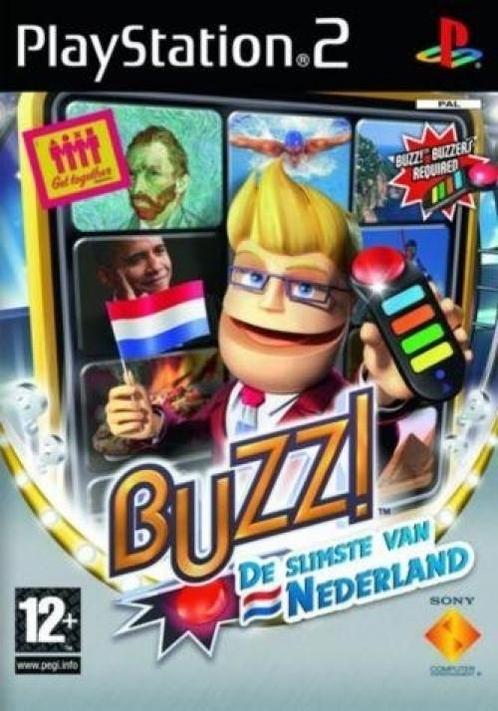 Buzz de Slimste van Nederland (PlayStation 2), Spelcomputers en Games, Games | Sony PlayStation 2, Gebruikt, Vanaf 7 jaar, Verzenden