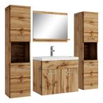 Badkamermeubel Set Montreal XL 60 x 35 cm Eiken Badmeubel, Huis en Inrichting, Badkamer | Badkamermeubels, Verzenden, Nieuw, Wastafelkast