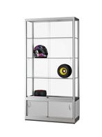 Luxe vitrinekast aluminium 100 cm met onderkast, Nieuw in verpakking