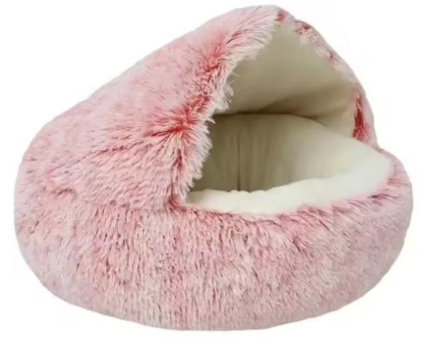 Pluche Rond Kattenbed – 2-in-1 Slaapzak en Comfort Mand, Dieren en Toebehoren, Kattenmanden, Nieuw, Verzenden
