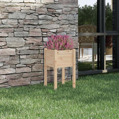 vidaXL Plantenbak 40x40x70 cm massief grenenhout, Tuin en Terras, Bloembakken en Plantenbakken, Minder dan 60 cm, Nieuw, Hout
