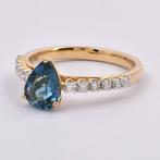 Ring - 18 karaat Geel goud - 1.39ct. tw. Topaas - Diamant -, Sieraden, Tassen en Uiterlijk, Ringen, Nieuw