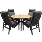 Quincy Kota dining tuinset 120xH75 cm rond 5 delig, Tuin en Terras, Ophalen of Verzenden, Nieuw