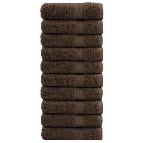 vidaXL Handdoeken SOLUND 10 st 600 g/m² 50x100 cm bruin, Huis en Inrichting, Badkamer | Badtextiel en Accessoires, Bruin, Nieuw