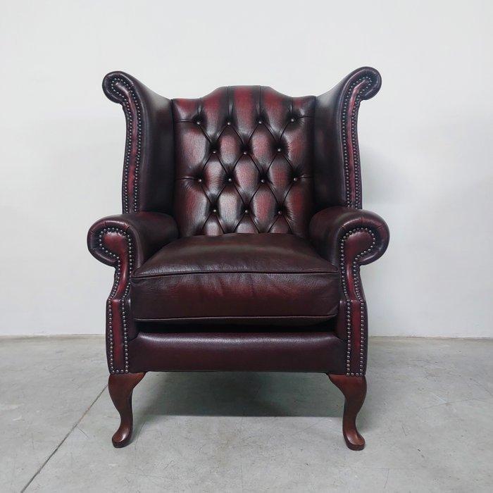 Chesterfield style - Fauteuil - Queen Anne - Leder, Hout -, Antiek en Kunst, Curiosa en Brocante