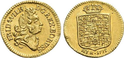 Goud-1/4 Dukat 1715 Brandenburg-Preussen Pruisen Friedric..., Postzegels en Munten, Munten en Bankbiljetten | Toebehoren, Verzenden
