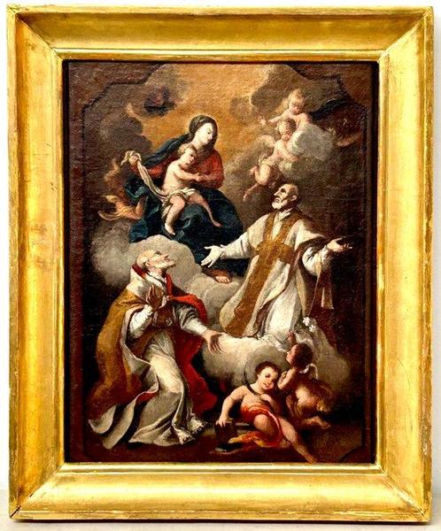 Sebastiano Conca (1680-1764), Kring van - Madonna con, Antiek en Kunst, Kunst | Schilderijen | Klassiek