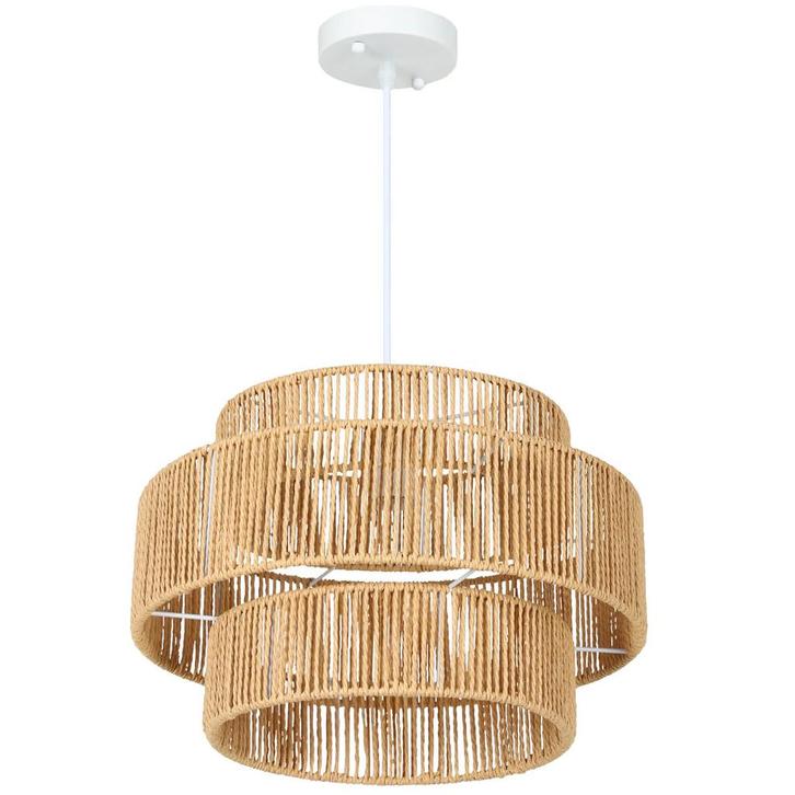 TRUUSK Boho Hanglamp met E27 Fitting - Hennep Touw Lampenkap, Huis en Inrichting, Lampen | Hanglampen, Nieuw, Verzenden