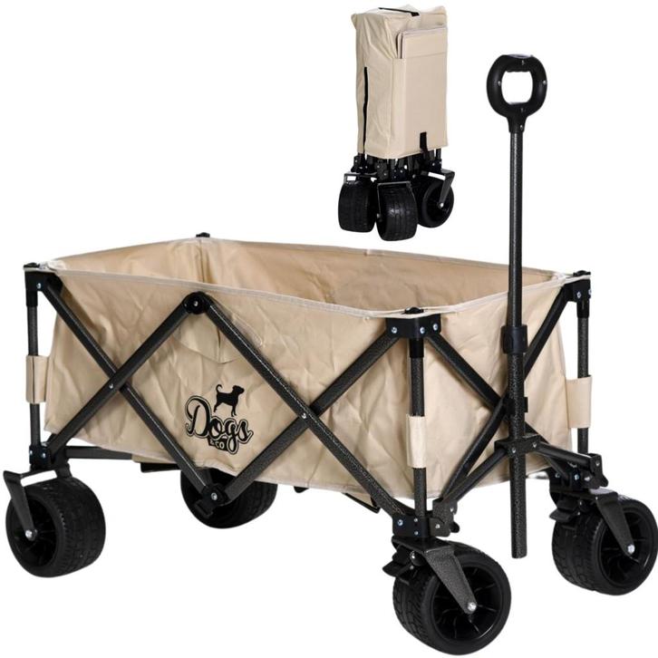 Opvouwbare Bolderkar Beige (Hond), Caravans en Kamperen, Bolderkarren, Nieuw, Ophalen of Verzenden