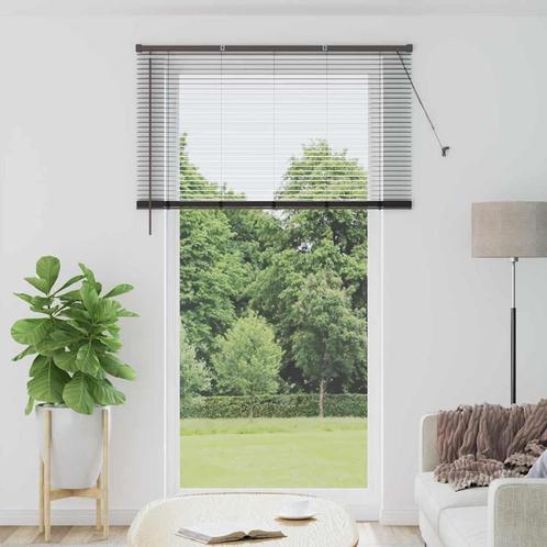 vidaXL Raamblind met gordijnen Zwart Aluminium, Huis en Inrichting, Stoffering | Gordijnen en Lamellen, Zwart, Nieuw, Verzenden