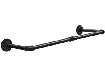 Wand Kledingroede Industrieel – Zwart Metalen Kledingrek 79/