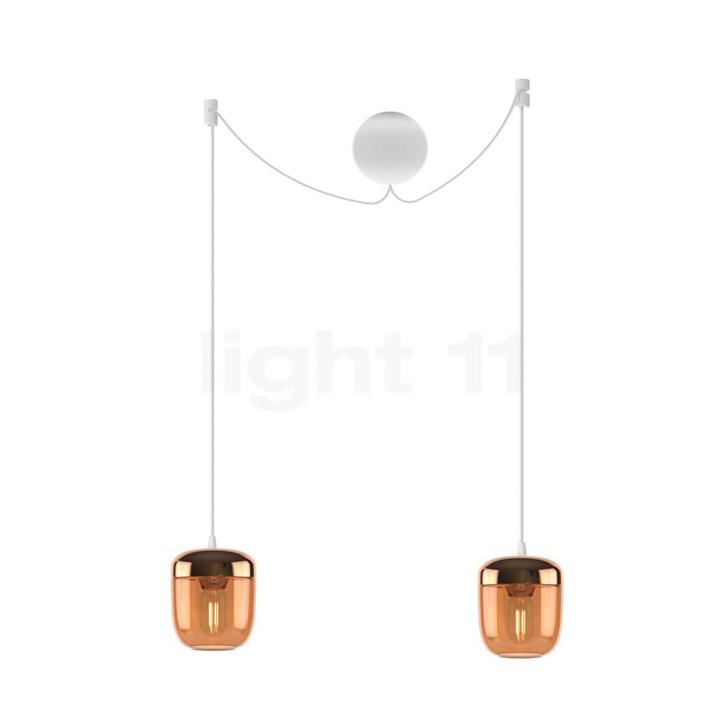 Umage Acorn Cannonball Hanglamp 2-lichts wit, barnsteen/mess, Huis en Inrichting, Lampen | Hanglampen, Nieuw, Verzenden