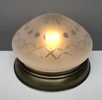 Plafondlamp - Glas, Messing - Art Deco Plafonnière, Antiek en Kunst, Curiosa en Brocante