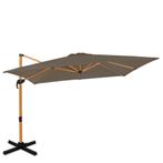 Zweefparasol Pisogne 300x300cm – Premium parasol - houtlook, Nieuw, Verzenden