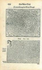 Stadsplattegrond van Bruges, Antiek en Kunst, Kunst | Etsen en Gravures