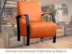 Leren fauteuil Glory - Kenia Rost (oranje), Nieuw, Ophalen of Verzenden, 50 tot 75 cm, Industrieel, Modern
