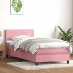 vidaXL Boxspring met matras fluweel roze 80x210 cm, Huis en Inrichting, Verzenden, Nieuw, Stof