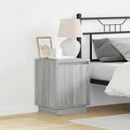 vidaXL Nachtkastje met Grijs 39 x 34.5 x 50 cm Bewerkt hout, Minder dan 45 cm, Verzenden, Nieuw, Minder dan 55 cm