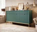 Dressoir groen 154x39x83 cm goud hotel chique, Verzenden, 150 tot 200 cm, Nieuw, Industrieel