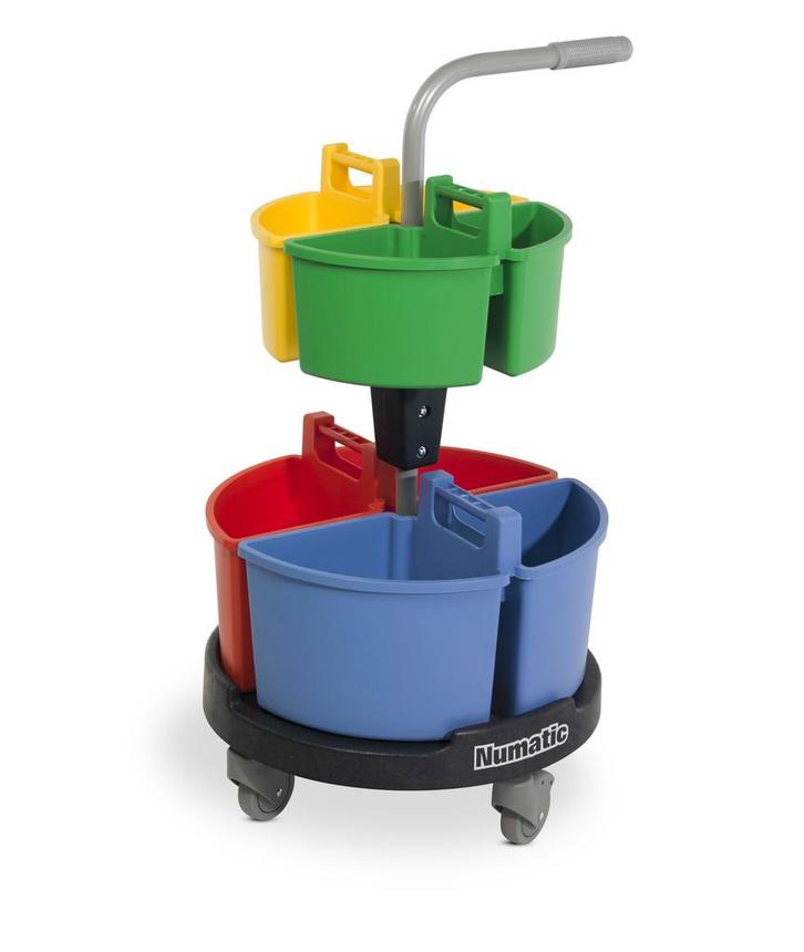 NCR4  Carrousel Werkwagen, 2x 4L en 2x 10L trays ReFlo, Doe-het-zelf en Verbouw, Reinigingsmachines, Verzenden