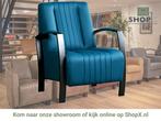 Leren fauteuil Glamour - Hermes Turquoise (blauw), Huis en Inrichting, Fauteuils, Nieuw, Ophalen of Verzenden, 50 tot 75 cm, Industrieel, Modern, Retro