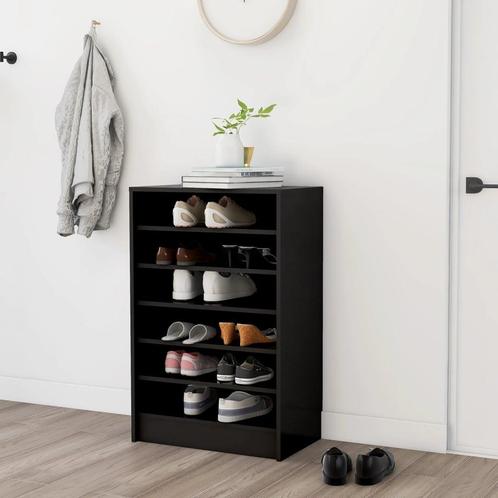vidaXL Schoenenkast 60x35x92 cm bewerkt hout zwart, Huis en Inrichting, Kasten | Schoenenrekken, Nieuw, Verzenden