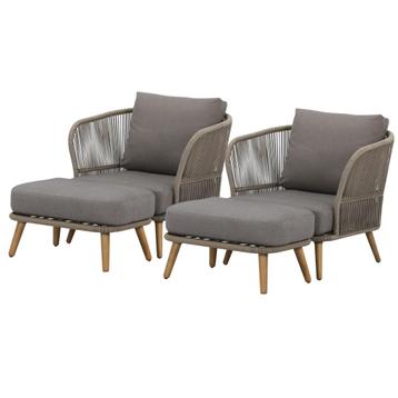 Volterra lounge balkonset 4 delig licht bruin wicker beschikbaar voor biedingen